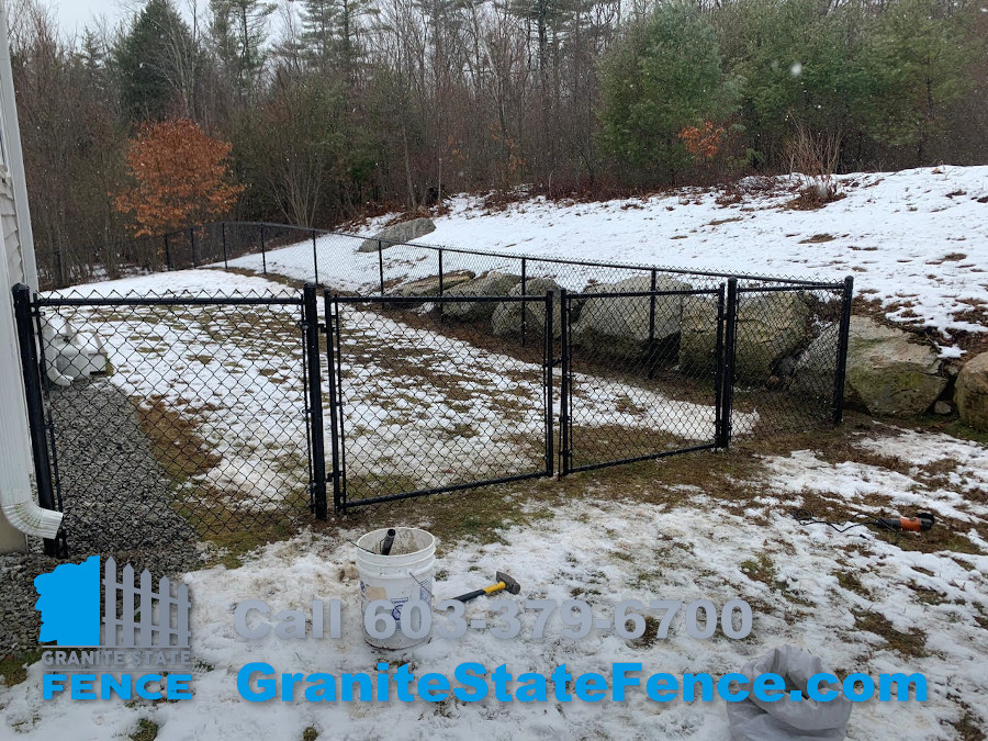 Chain Link Fence installation in Brookline, NH.