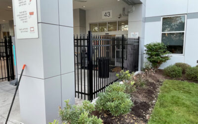 Commercial Aluminum Fencing installed in Tewksbury, MA.