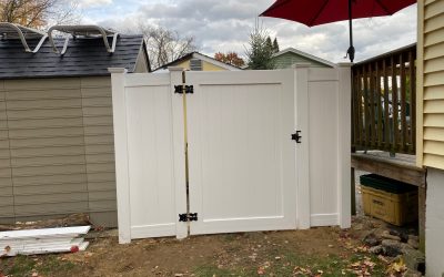 White Vinyl Fencing installed in Nashua, NH.