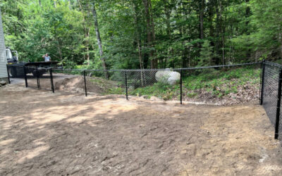 Chain Link Fencing installation in New Boston, NH.