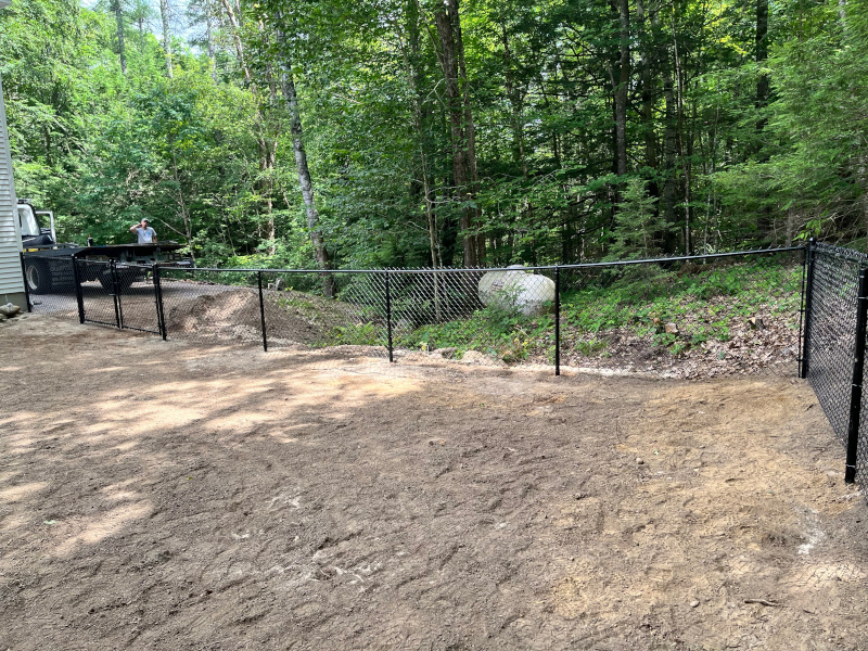 Chain Link Fencing installation in New Boston, NH.