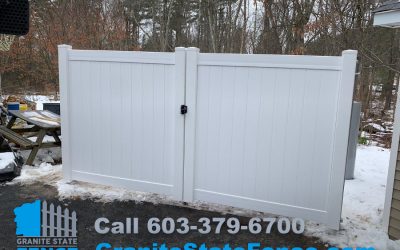 Double Drive Vinyl Gate installed in Londonderry, NH.