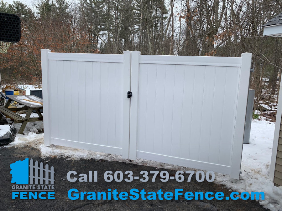 Double Drive Vinyl Gate installed in Londonderry, NH.