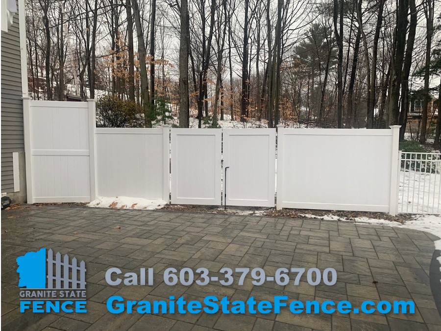 Vinyl Privacy Fence installed in Bedford, NH.