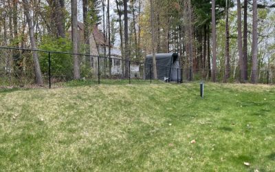 Vinyl Coated Chain Link Fence installed in Nashua, NH.