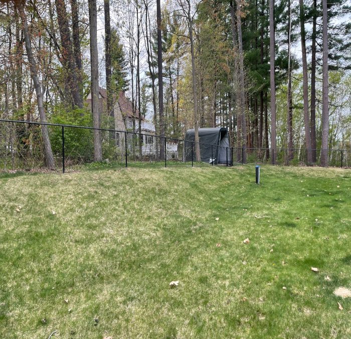 Vinyl Coated Chain Link Fence installed in Nashua, NH.