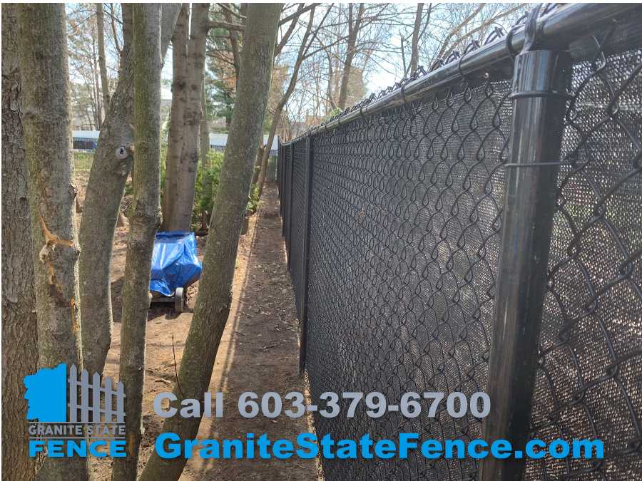 Chain Link Fencing with Privacy in Salem, NH