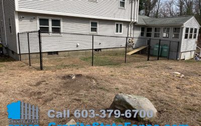 Chain Link Fencing for outdoor dog area in Hudson, NH.