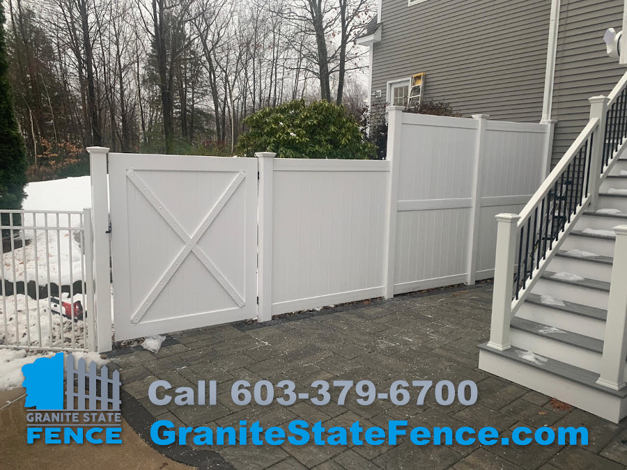 Vinyl Privacy Fence installed in Bedford, NH.