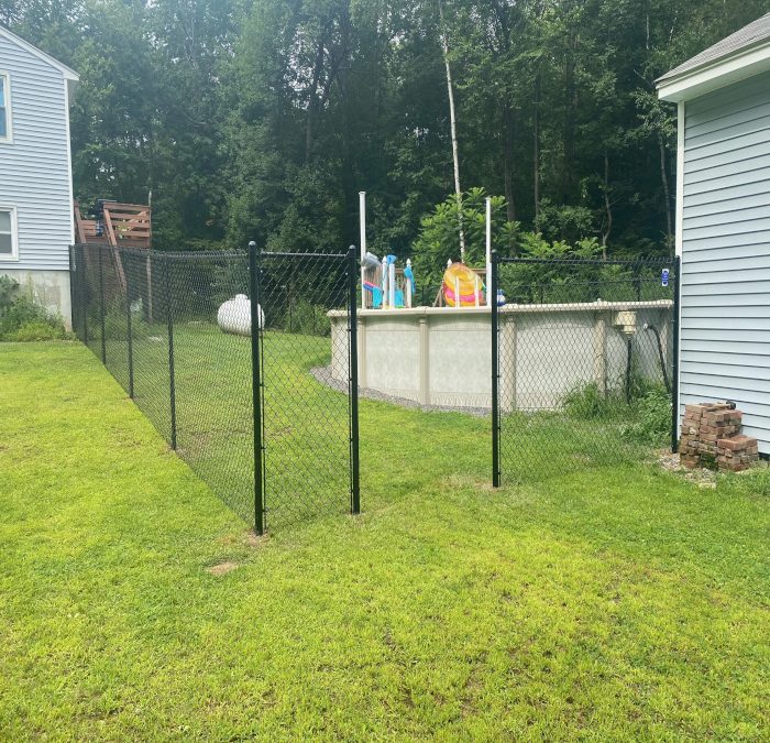 Black Chain Link Fencing installed in Londonderry, NH