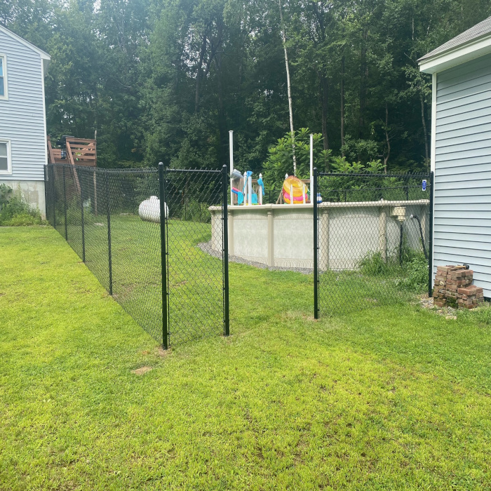 Black Chain Link Fencing installed in Londonderry, NH | Granite State Fence