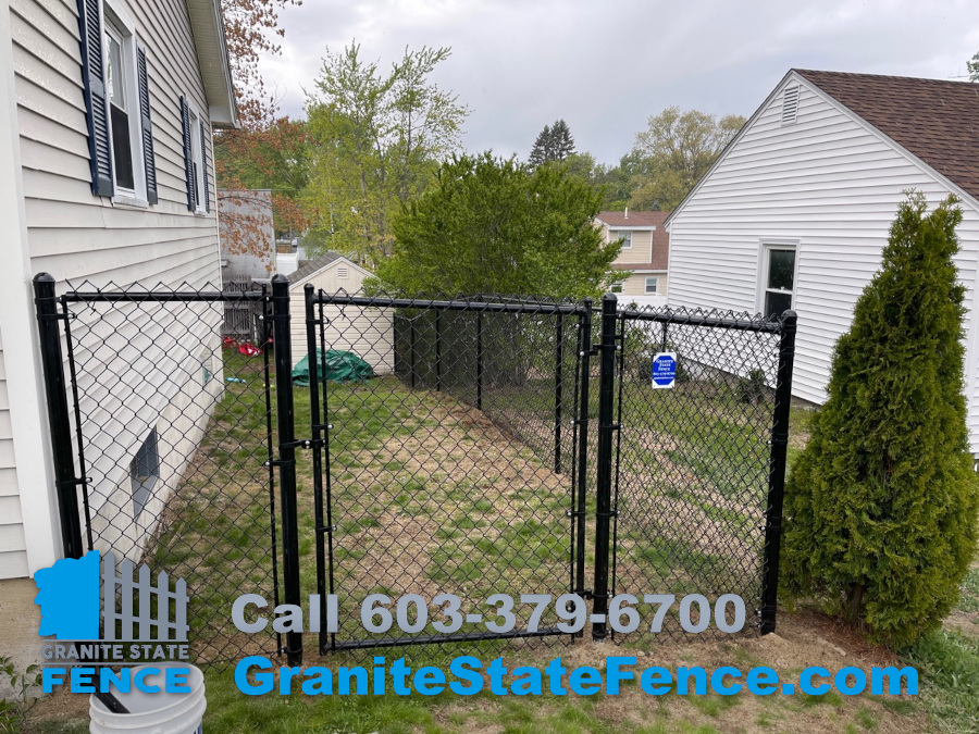 Black Chain Link Fencing installed in Nashua, NH.