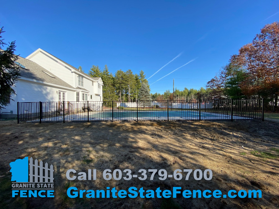 Aluminum Pool Fence Installed in Litchfield, NH.
