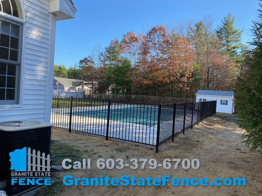 Aluminum Pool Fence Installed in Litchfield, NH.