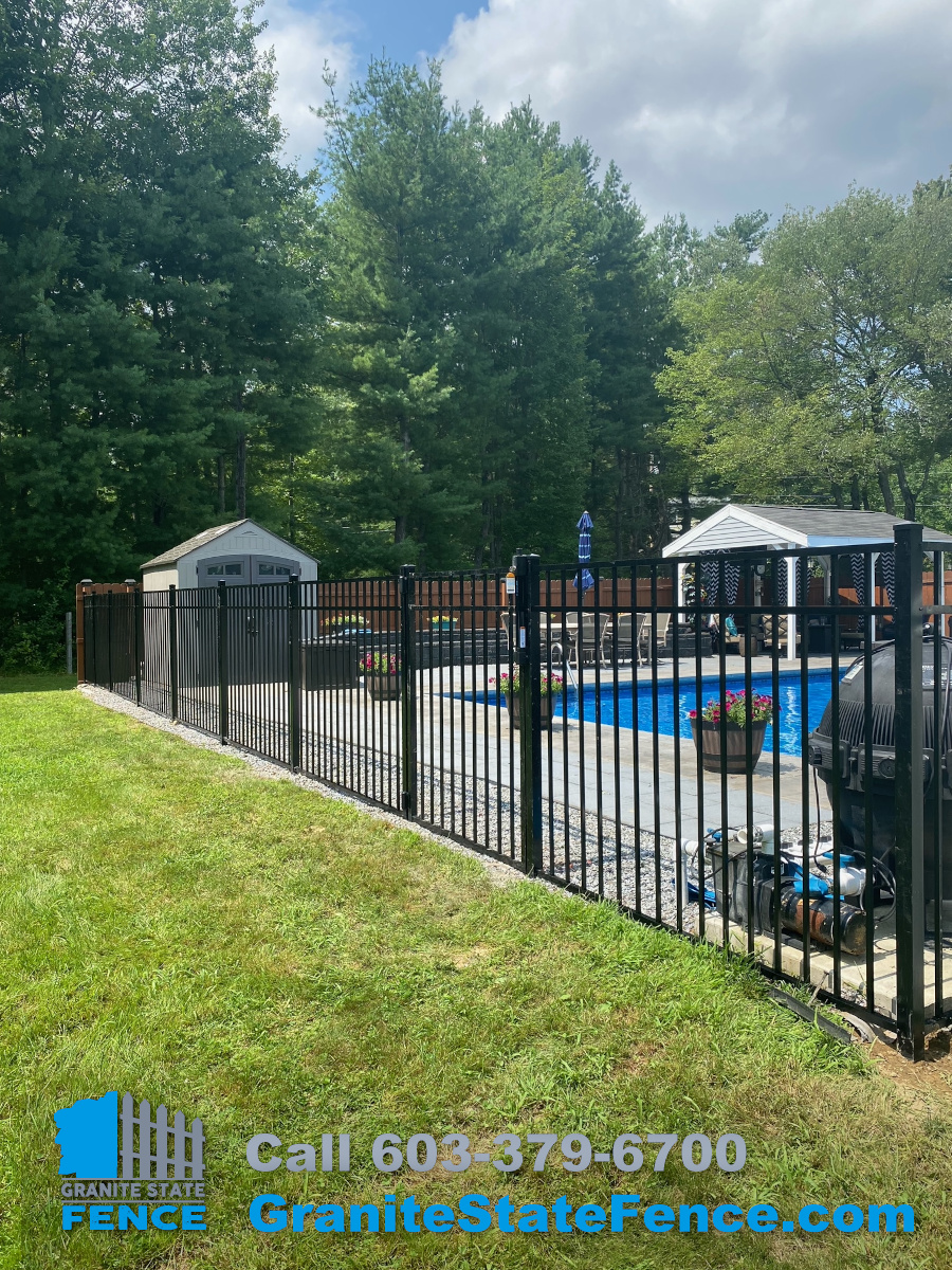 Aluminum Fence for Pool installed in Bedford, NH.