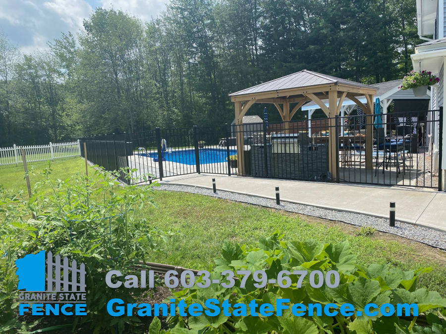 Aluminum Fence for Pool installed in Bedford, NH.