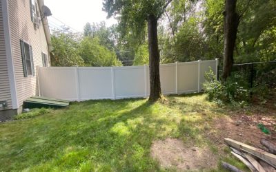 Vinyl Privacy Fencing installation in Concord, NH.