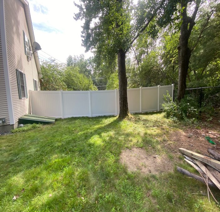 Vinyl Privacy Fencing installation in Concord, NH.