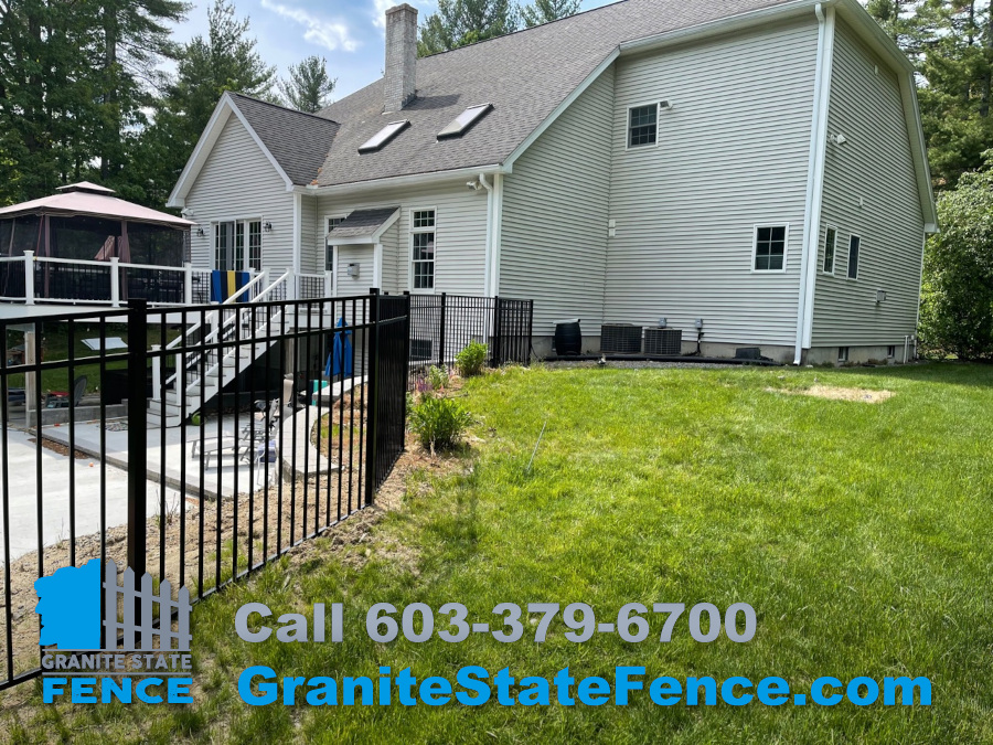 Pool Fence installation in Litchfield, NH.