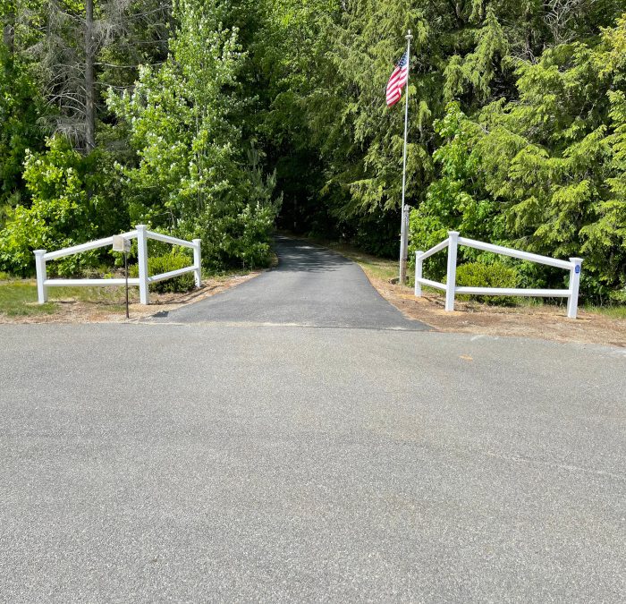 White Vinyl Diamond Fencing installed in Sandown, NH.