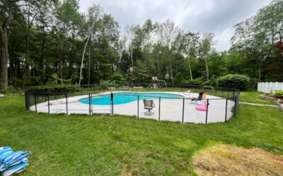 Chain Link Pool Fencing installed in Londonderry, NH.