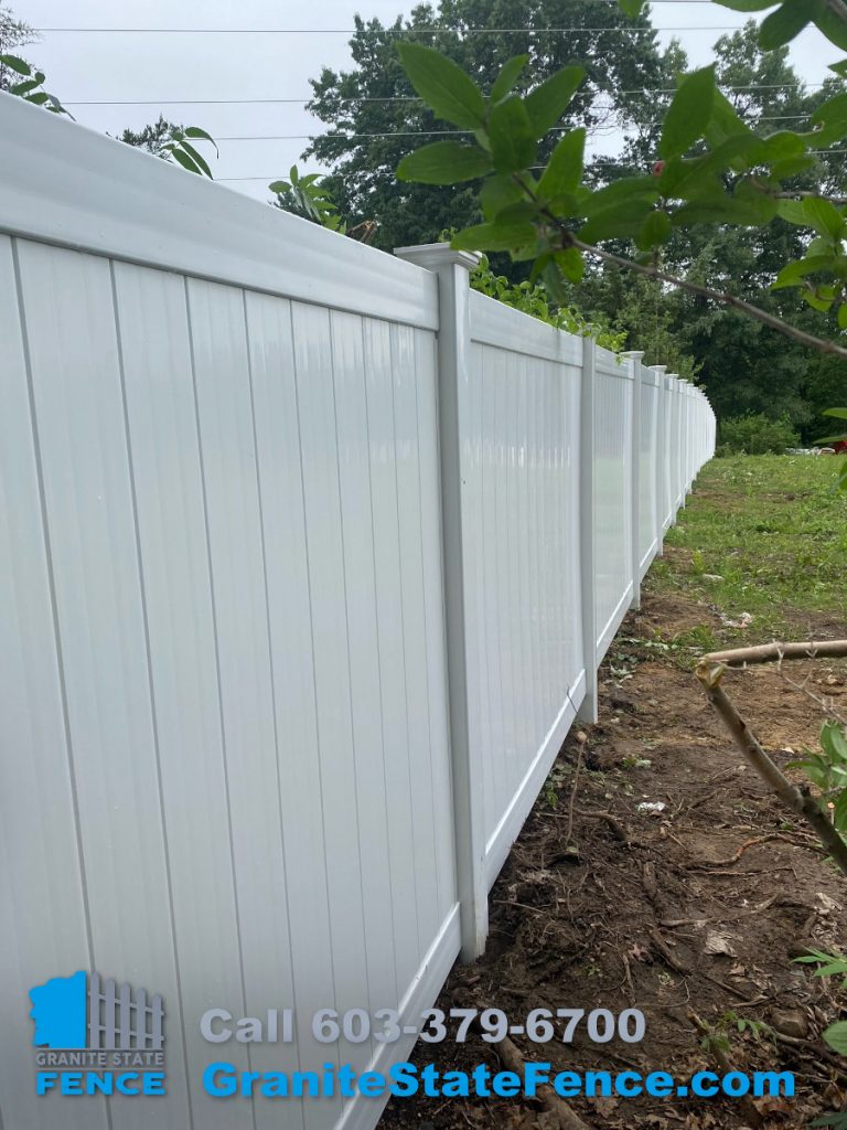 Vinyl Privacy Fence installed in Hudson, NH.