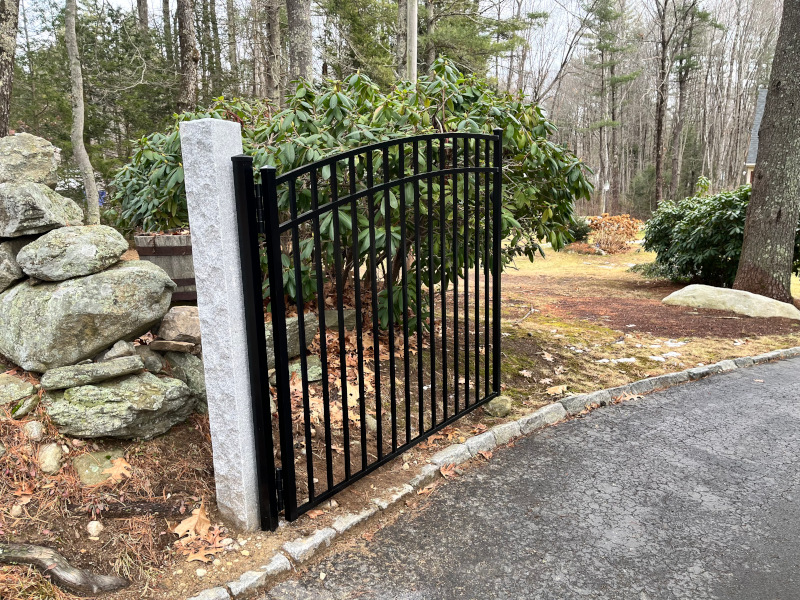 Aluminum Driveway Gate installation in Windham, NH.