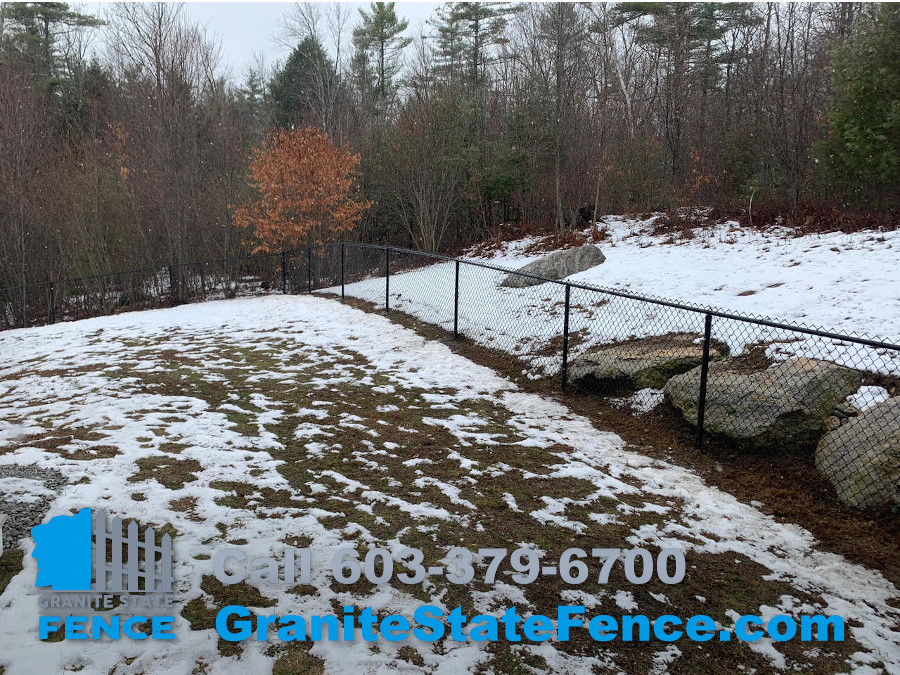 Chain Link Fence installation in Brookline, NH.