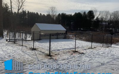 Chain Link Fencing installation in Windham, NH.