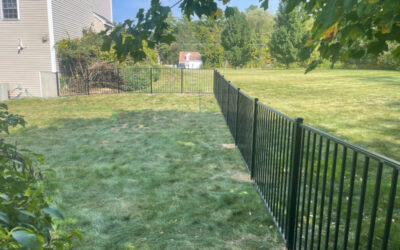 Black Aluminum Fence Installation in Londonderry, NH.