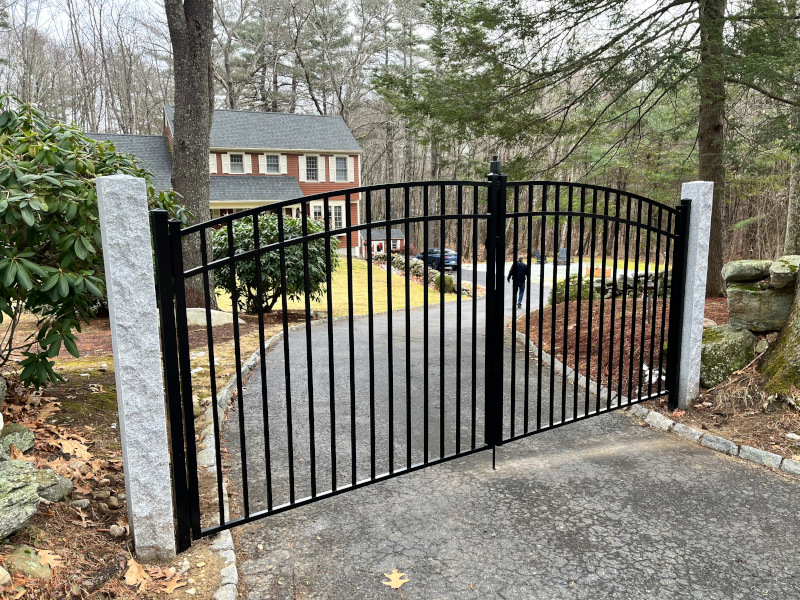 Aluminum Driveway Gate installation in Windham, NH.