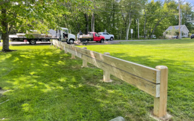 Wood Guard Rail installed in Northwood, NH.