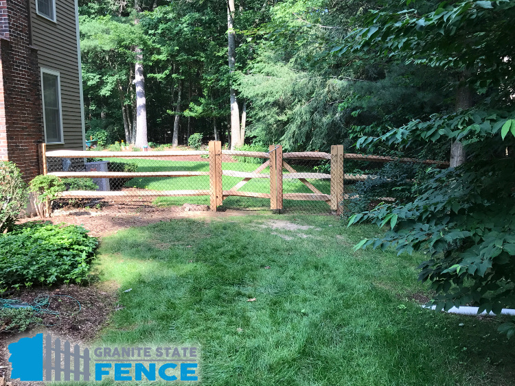 Western Red Cedar Three Rail Fence installation in Windham, NH