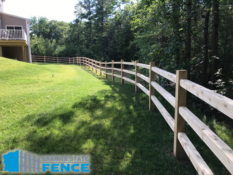  Cedar Wood Split Rail Fence Installed in Chester, NH