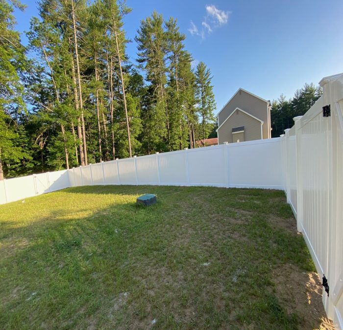 White Vinyl Fencing installation in Londonderry NH