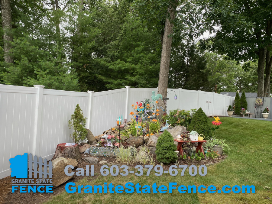 Privacy Vinyl Fence installation in Nashua, NH.