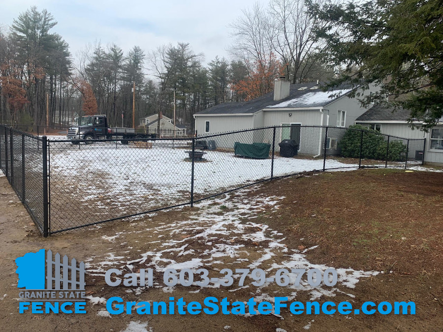 Black Chain Link Fence installed in Amherst, NH