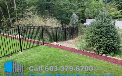 Three Rail Black Aluminum Fence installed in Bedford NH