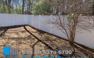 White Privacy Vinyl Fence Installation in Manchester, NH.