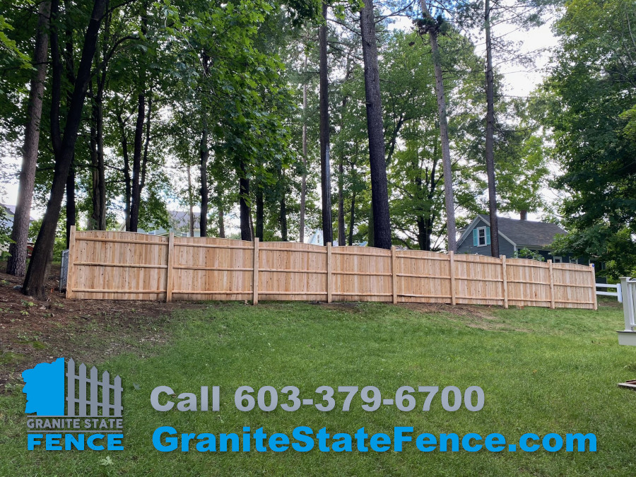 Cedar Privacy Fence installed in Hudson, NH.