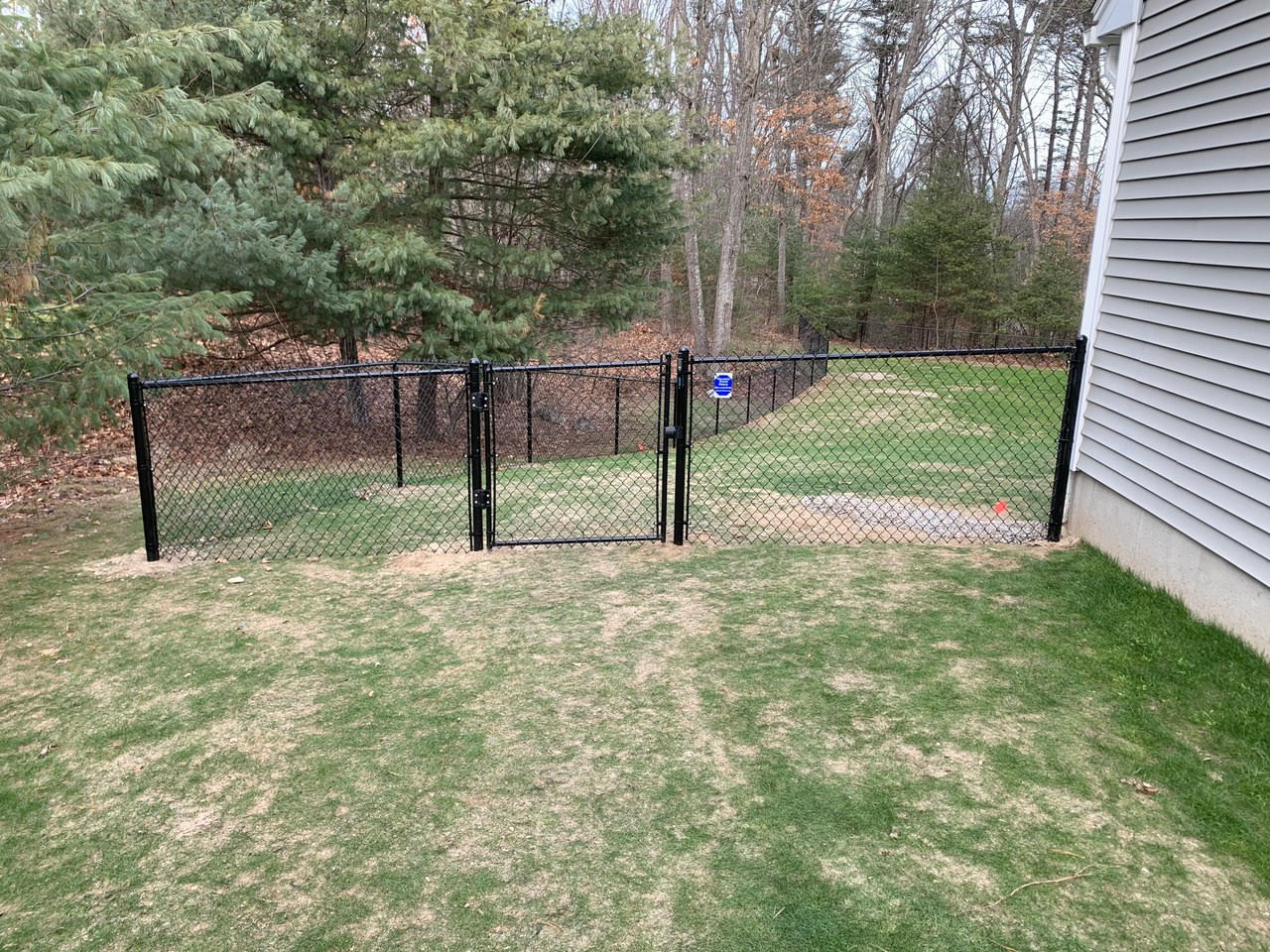 Black Chain Link Fencing installed in Pelham, NH.