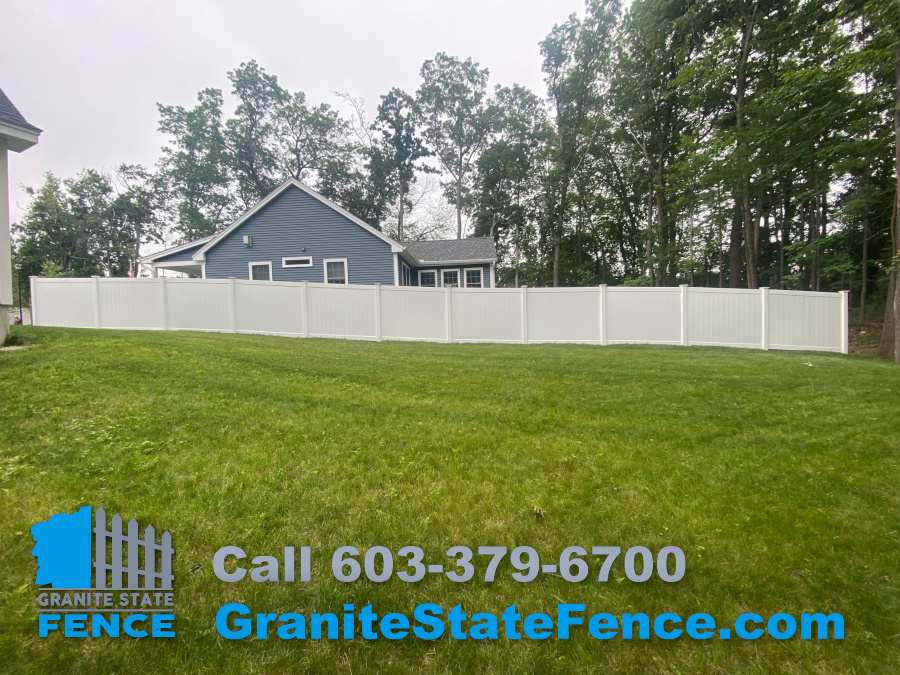 White Vinyl Fencing installed in Manchester, NH.