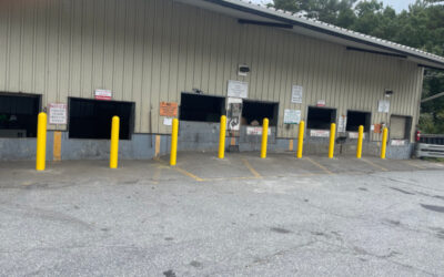 Commercial Bollards installed in Pelham, NH.