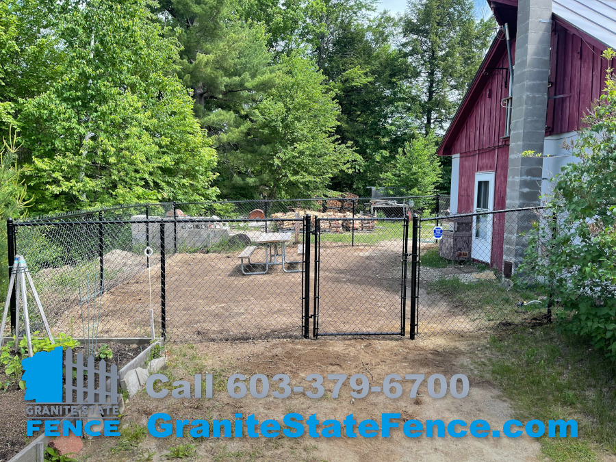 Black Chain Link Fence installed in Newport, NH.