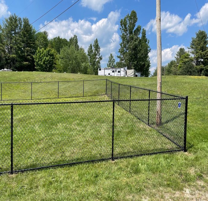 Black Chain Link Fence installed in Newport, NH.