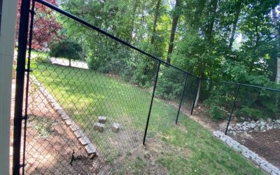 Chain Link Fence with gates installed in Merrimack, NH.