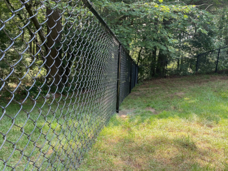 Black Chain Link Fencing installed in Litchfield, NH