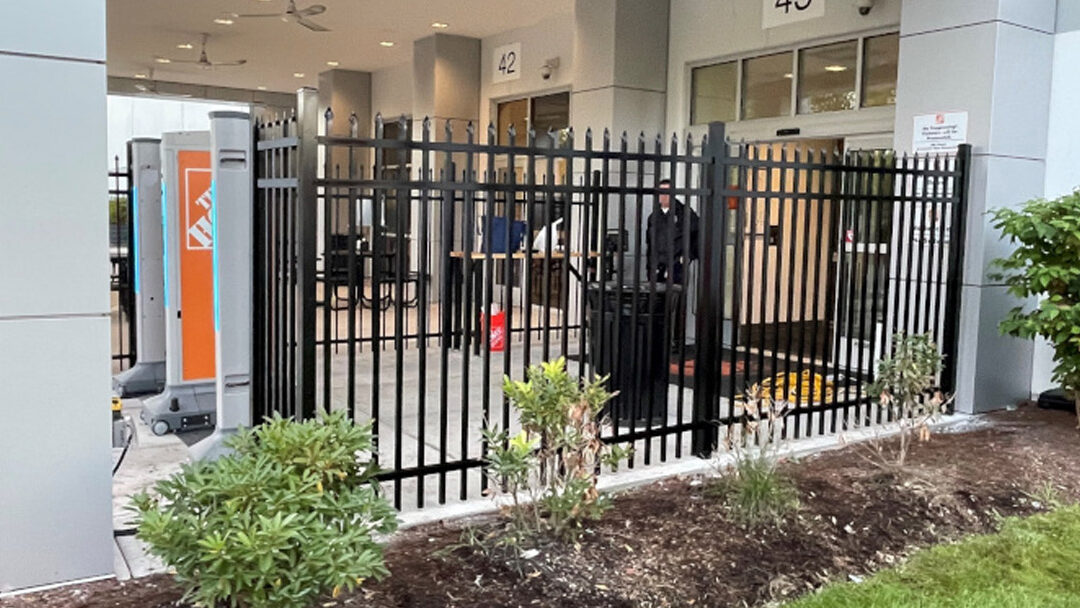 Commercial Aluminum Fencing installed in Tewksbury, MA.