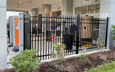 Commercial Aluminum Fencing installed in Tewksbury, MA.