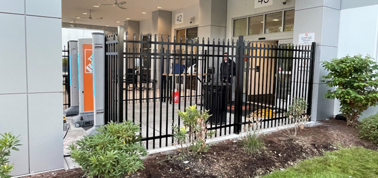 Commercial Aluminum Fencing installed in Tewksbury, MA.